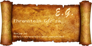 Ehrenstein Géza névjegykártya